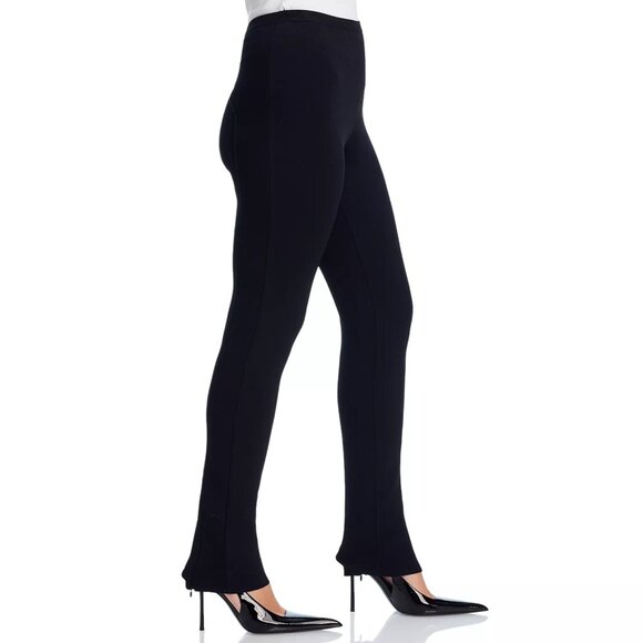 425$ Proenza Schouler White Label Marisol Ribbed Knit Skinny Pants Size XL Black - Picture 2 of 4